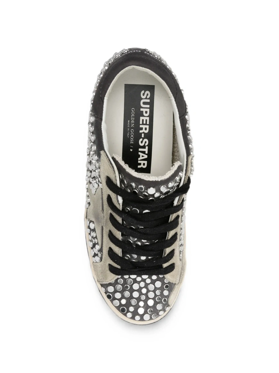 Sneakers 'Superstar' Grey low top sneakers with Side Star Patch and All-Over Glitter in suede for women - Img 7