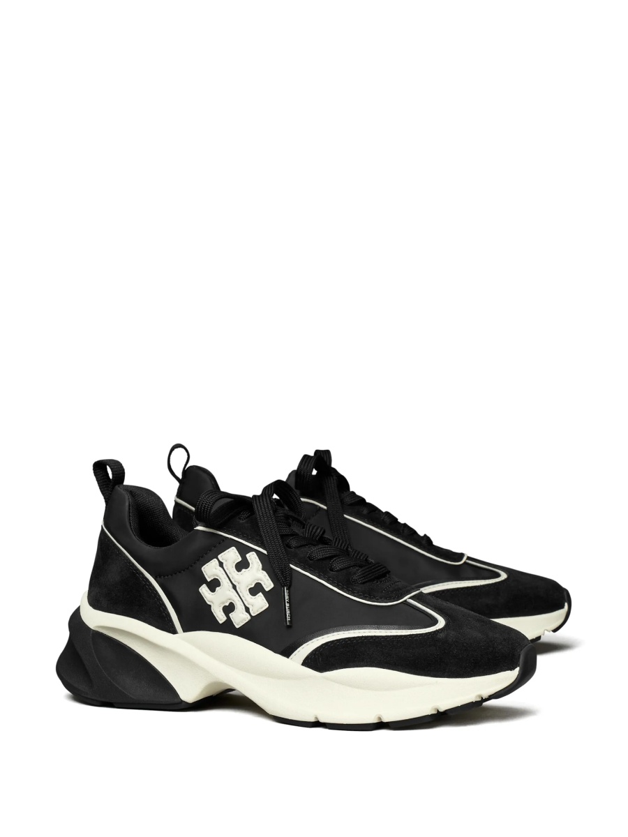 Sneakers Tory Burch negri din piele intoarsa si nylon - Img 2