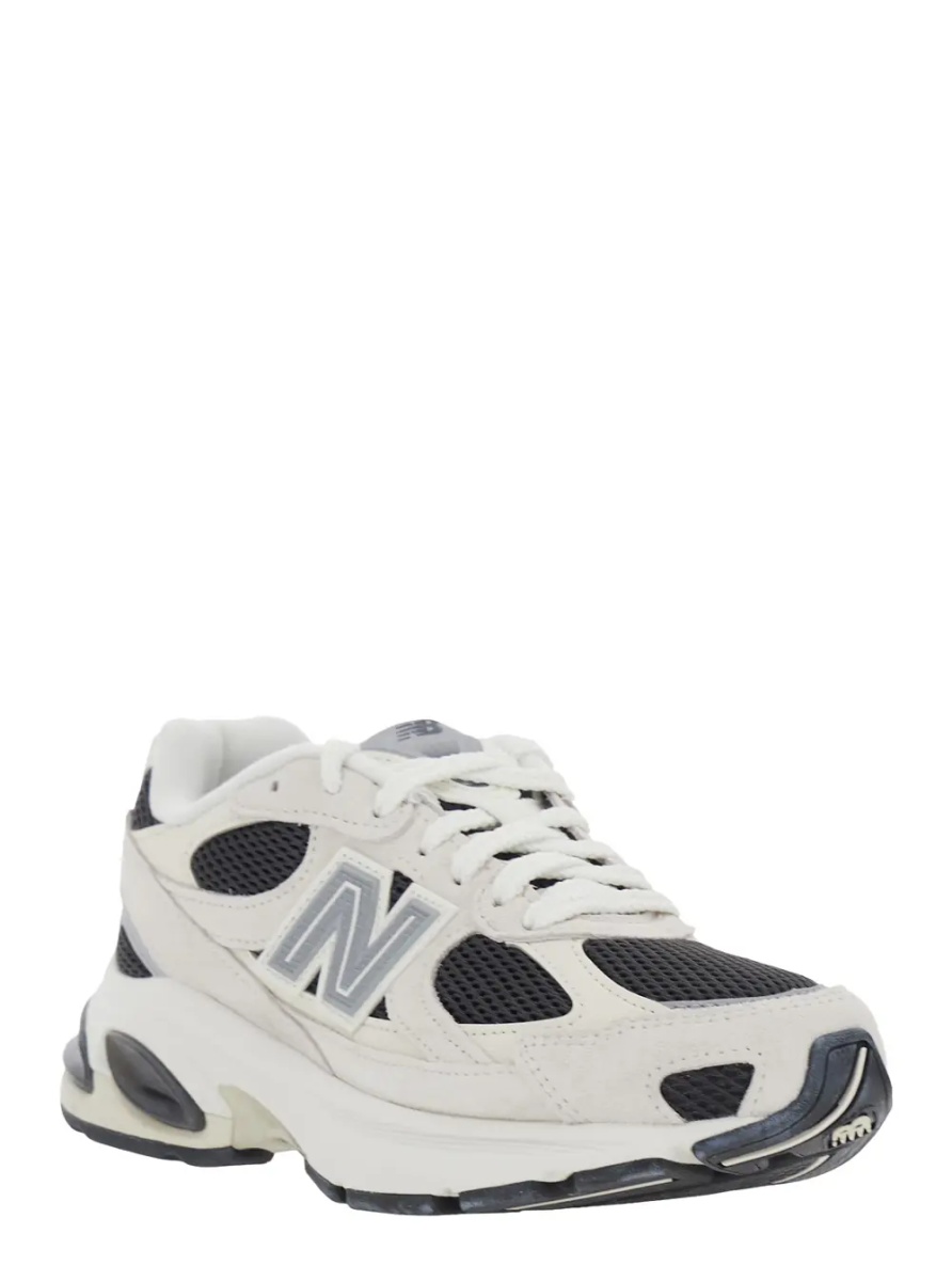 Sneakers 'U2010' Beige Low Top Sneakers with Logo Patch on the Side in Leather and Fabric Unisex - Img 2