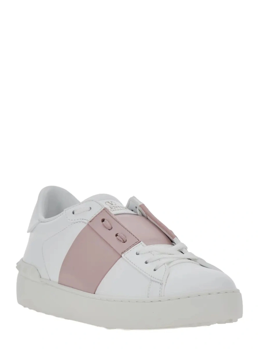Sneakers Valentino Garavani albi din piele 'Open' - Img 2