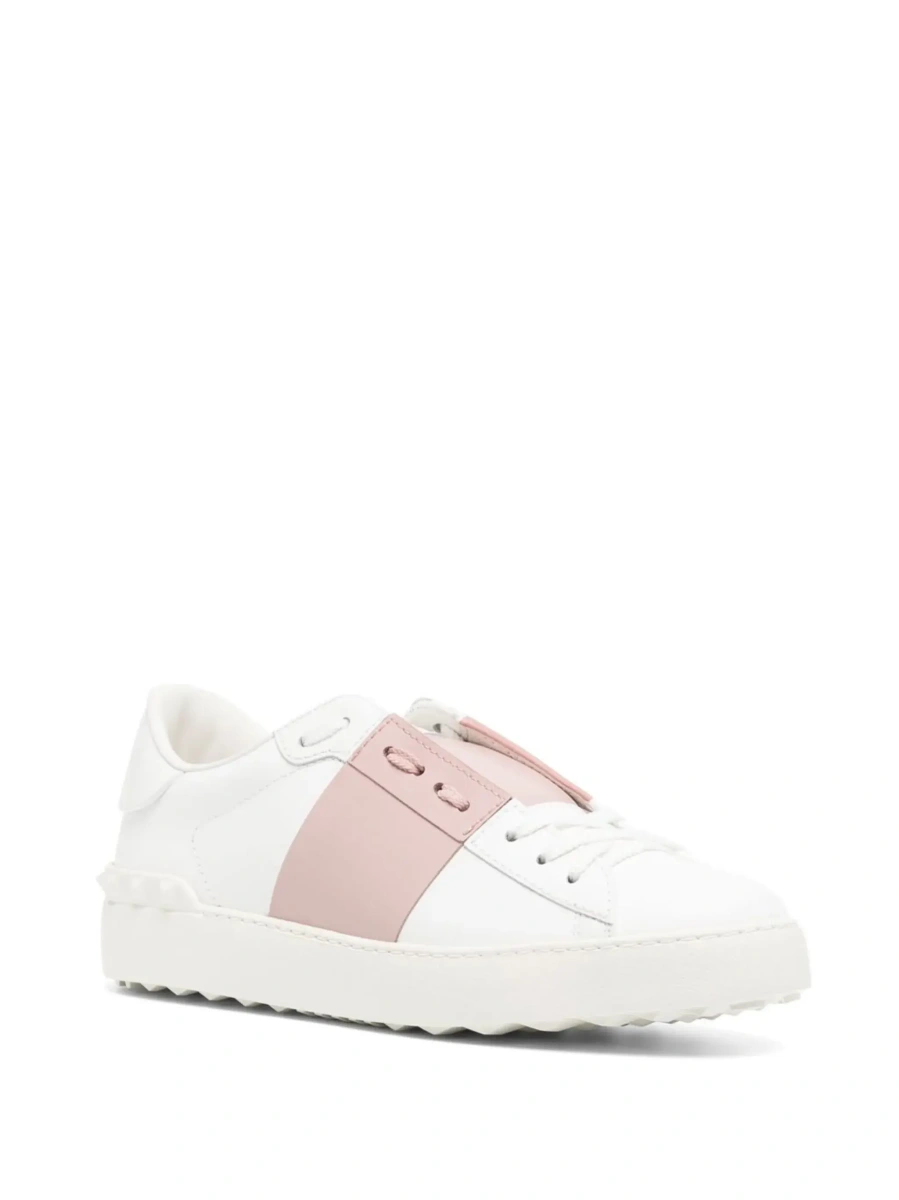 Sneakers Valentino Garavani albi din piele 'Open' - Img 5