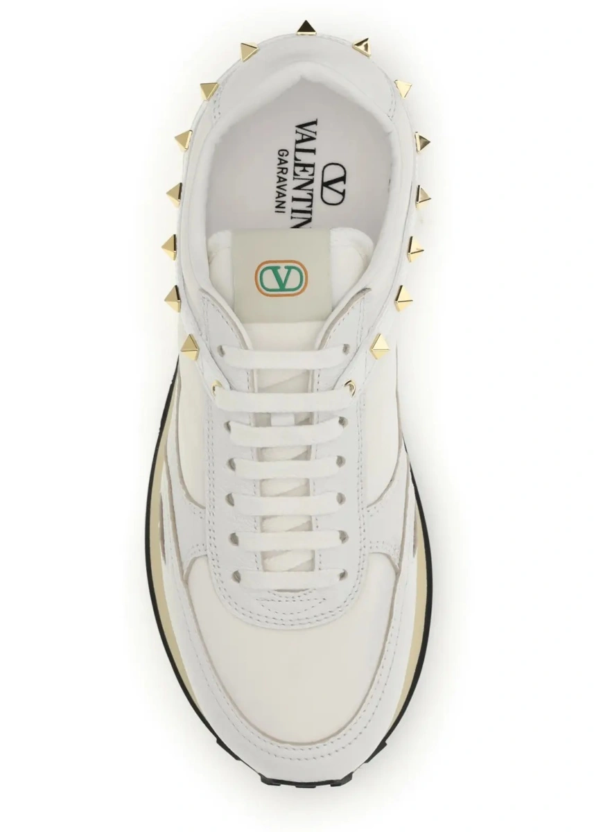 Sneakers Valentino Garavani albi din piele si nylon - Img 4