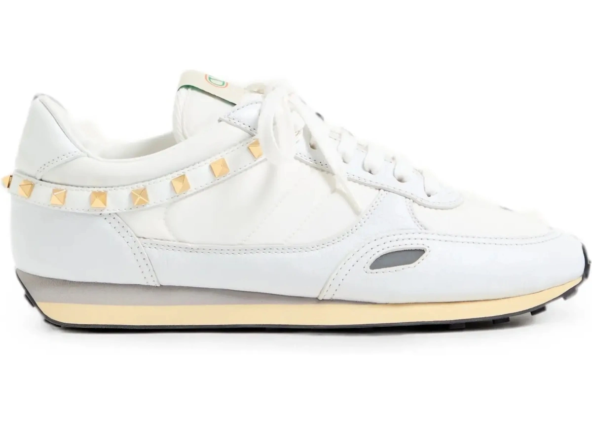 Sneakers Valentino Garavani albi din piele si nylon - Img 9