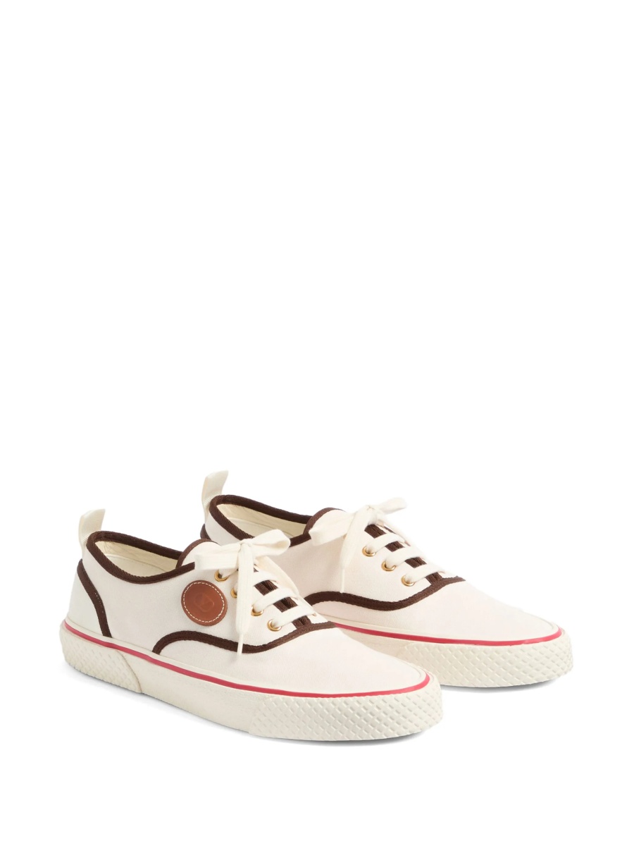 Sneakers Valentino Garavani albi din piele si vascoza - Img 2