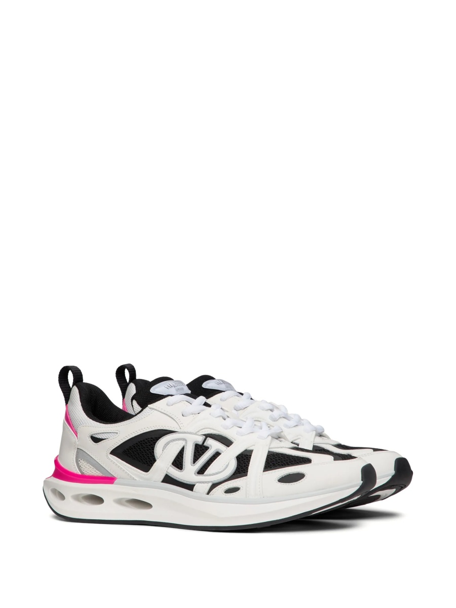 Sneakers Valentino Garavani albi din polyester si vascoza - Img 2