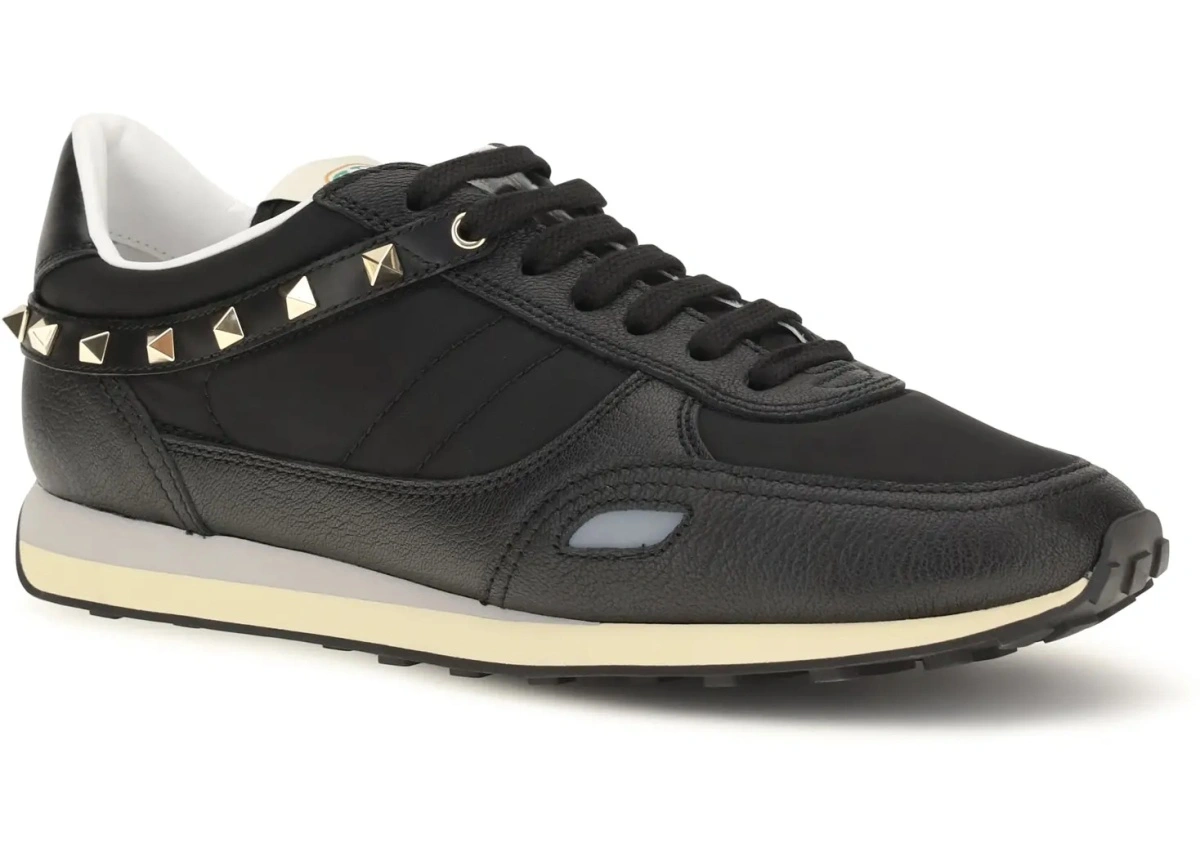 Sneakers Valentino Garavani negri din piele si nylon - Img 2