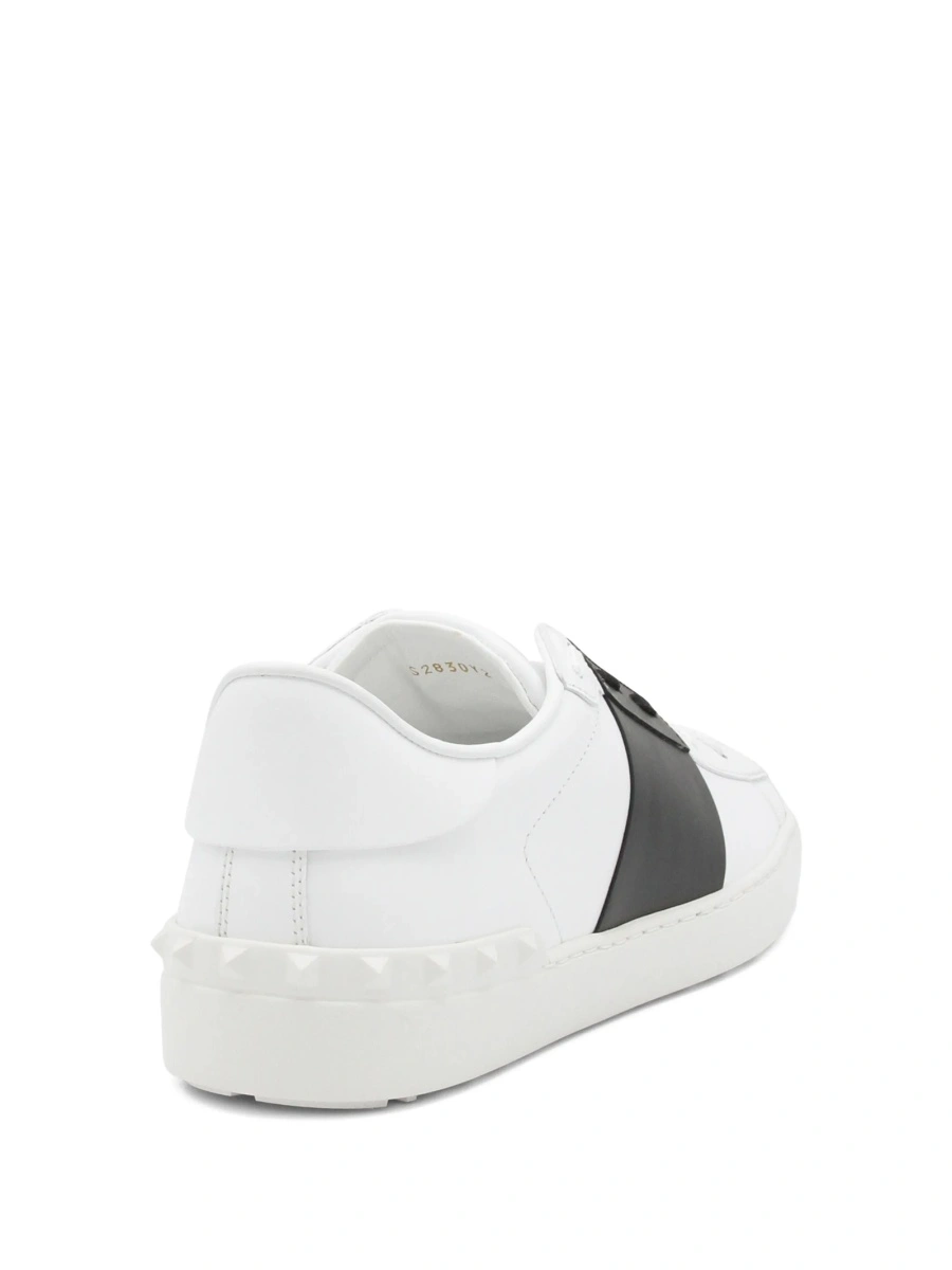 Sneakers Valentino Garavani Open albi din piele - Img 3