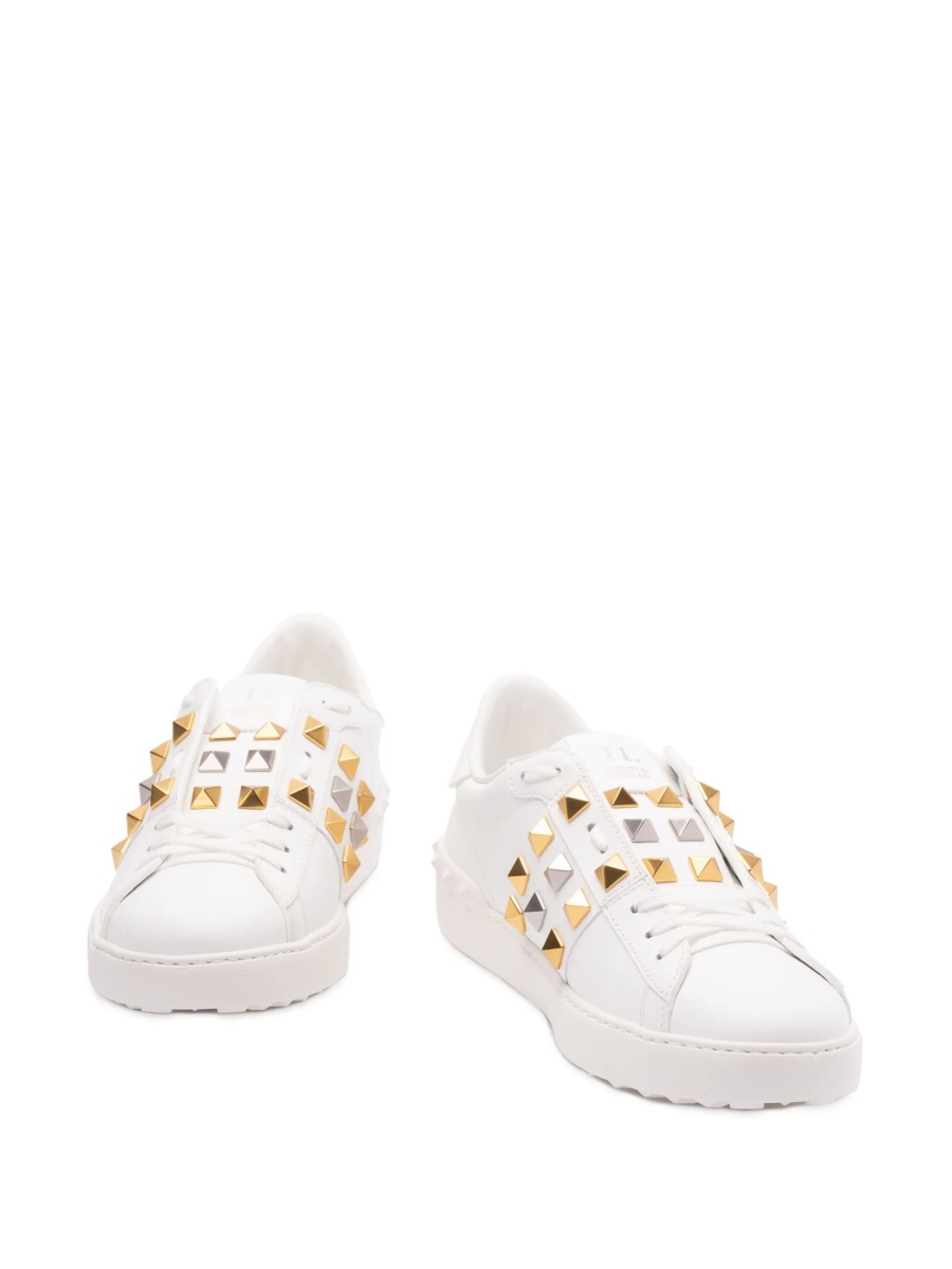 Sneakers Valentino Garavani Rockstud albi din piele - Img 2