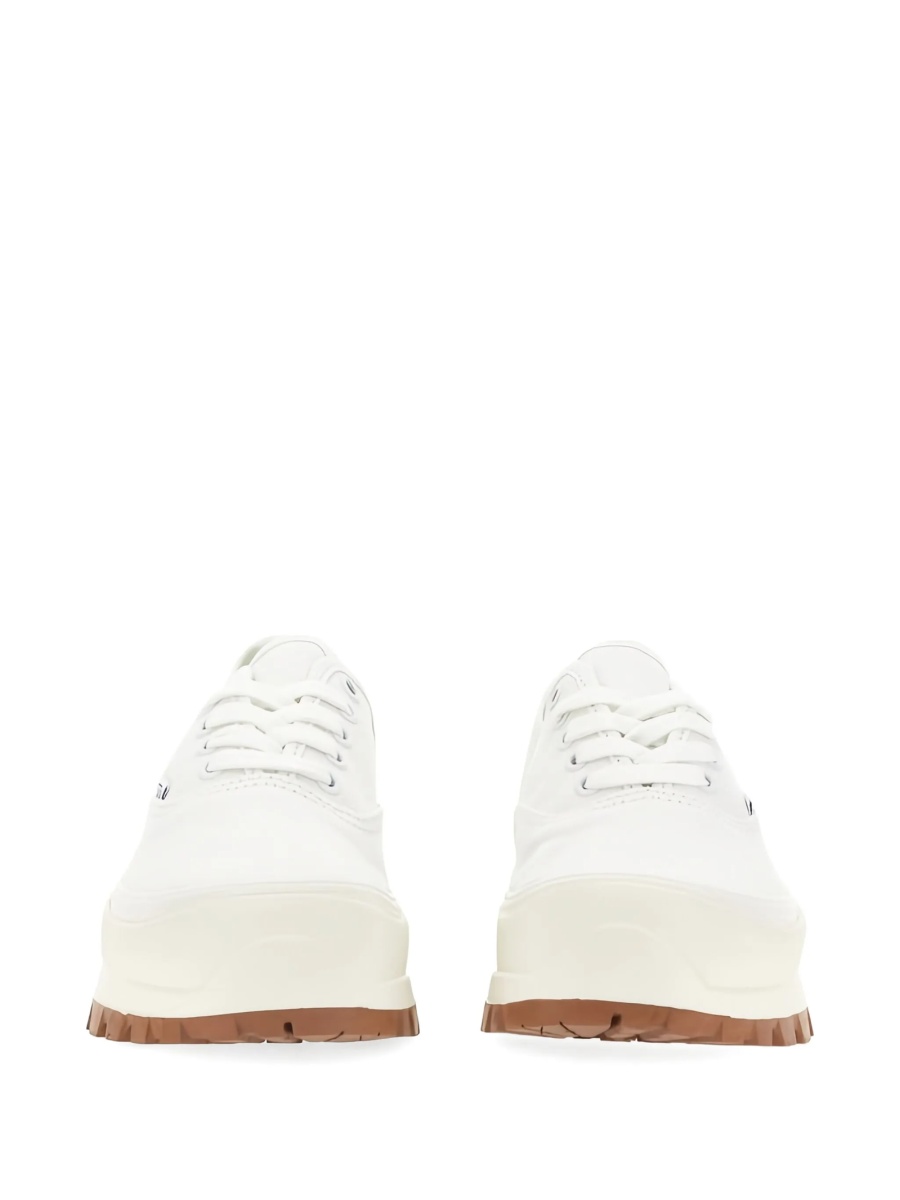 Sneakers Vans albi din material textil si piele intoarsa - Img 4