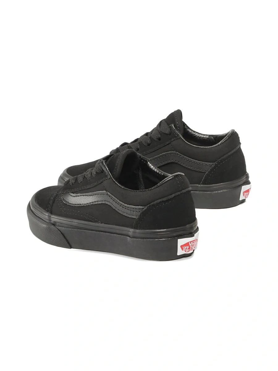 Sneakers Vans negri din piele si material textil - Img 3