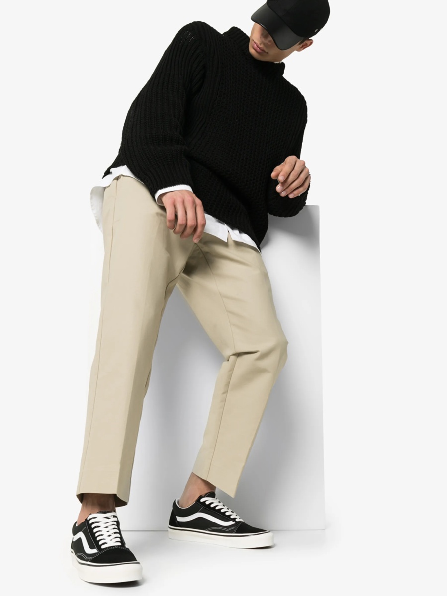 Sneakers Vans Old Skool negri din piele si piele intoarsa - Img 2