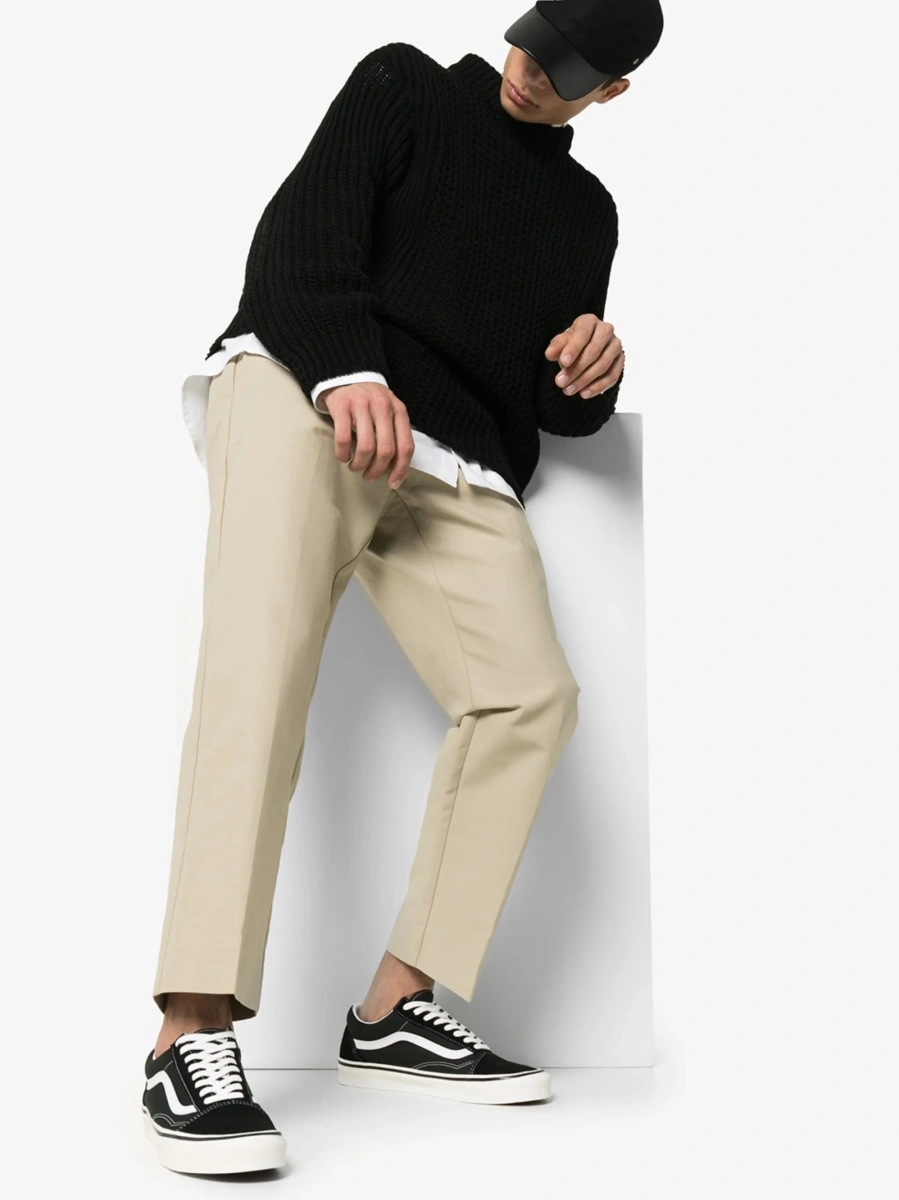 Sneakers Vans Old Skool negri din piele si piele intoarsa - Img 2