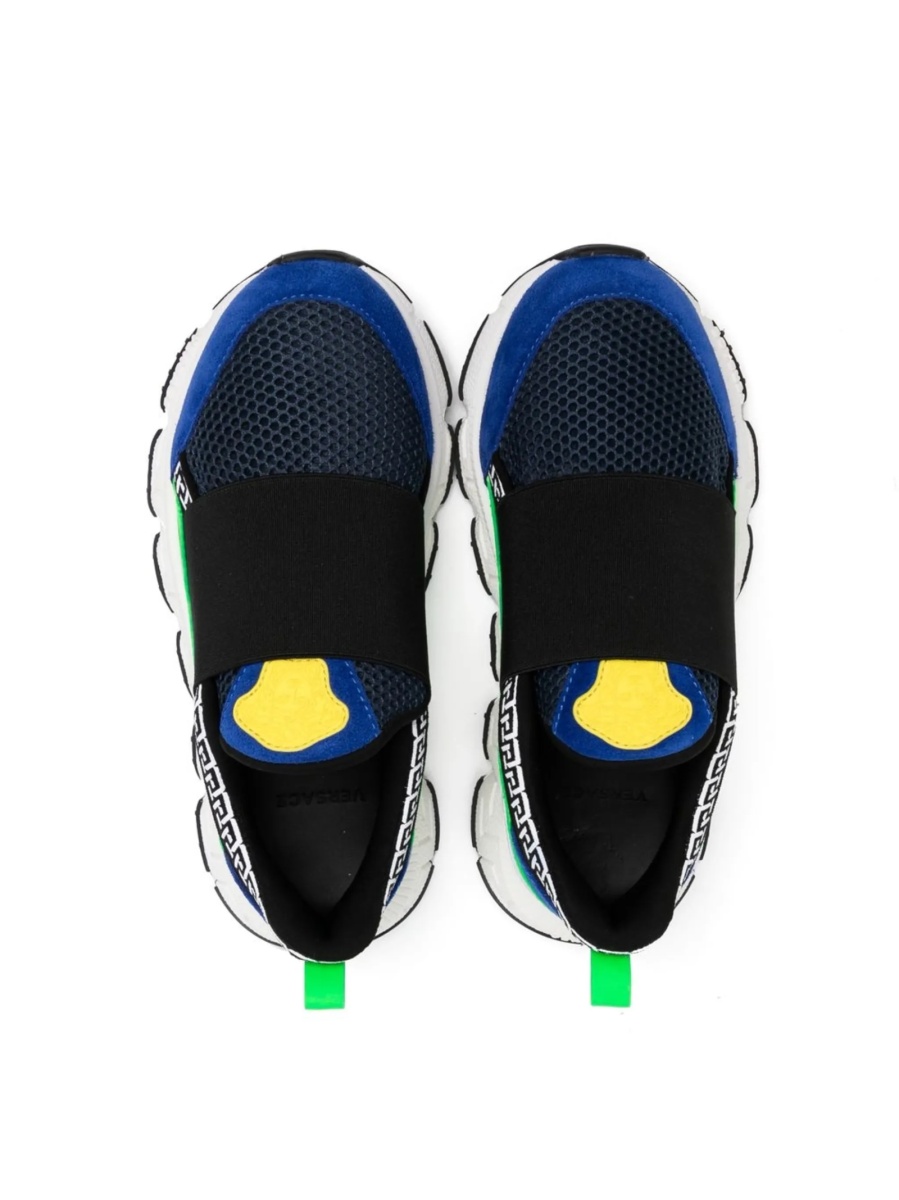 Sneakers Versace albastri din material textil - Img 3
