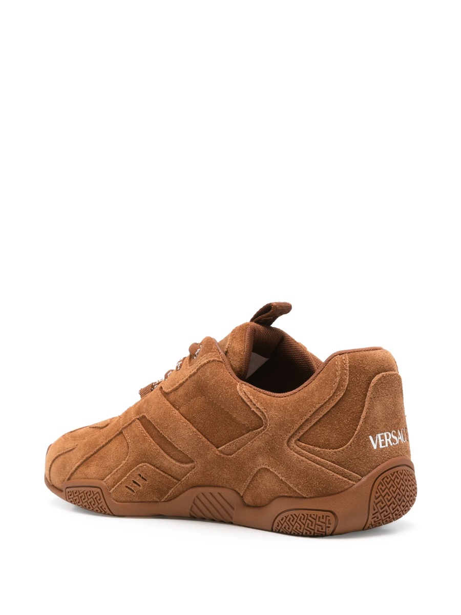 Sneakers Versace maro din piele si material textil - Img 3
