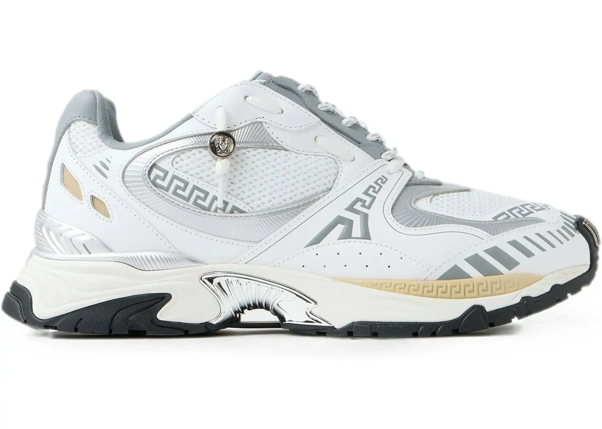 Sneakers Versace multicolor din mesh si piele - Img 8
