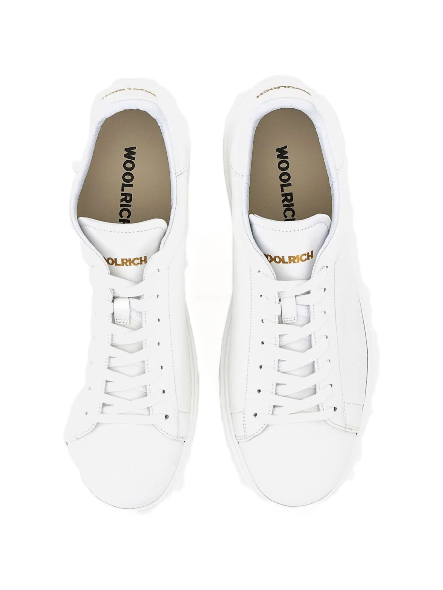 Sneakers Woolrich albi din piele - Img 4