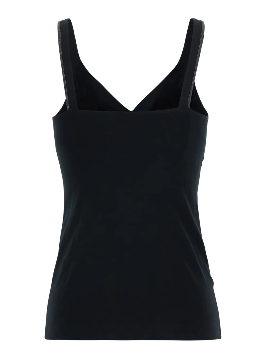 Top Brunello Cucinelli negru din bumbac - Img 2