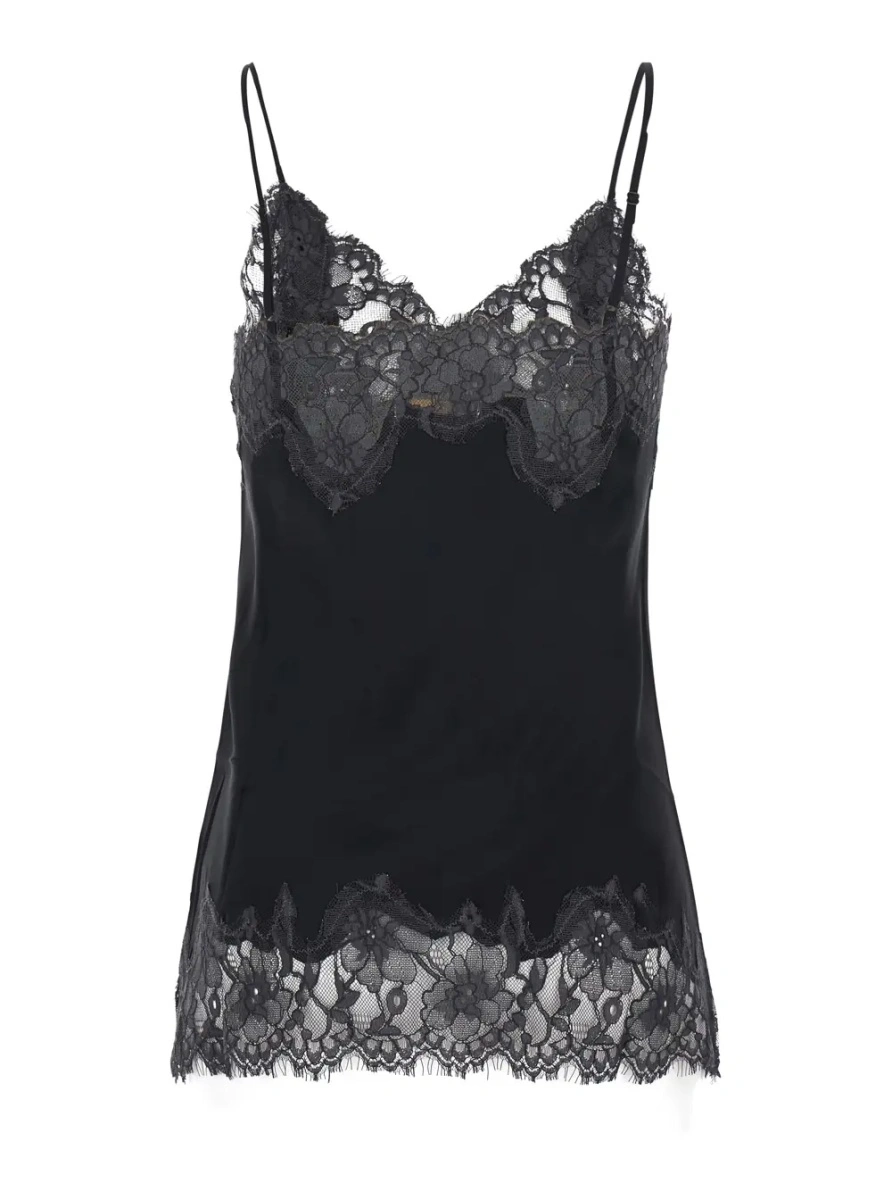 Top GOLD HAWK negru din satin - Img 2