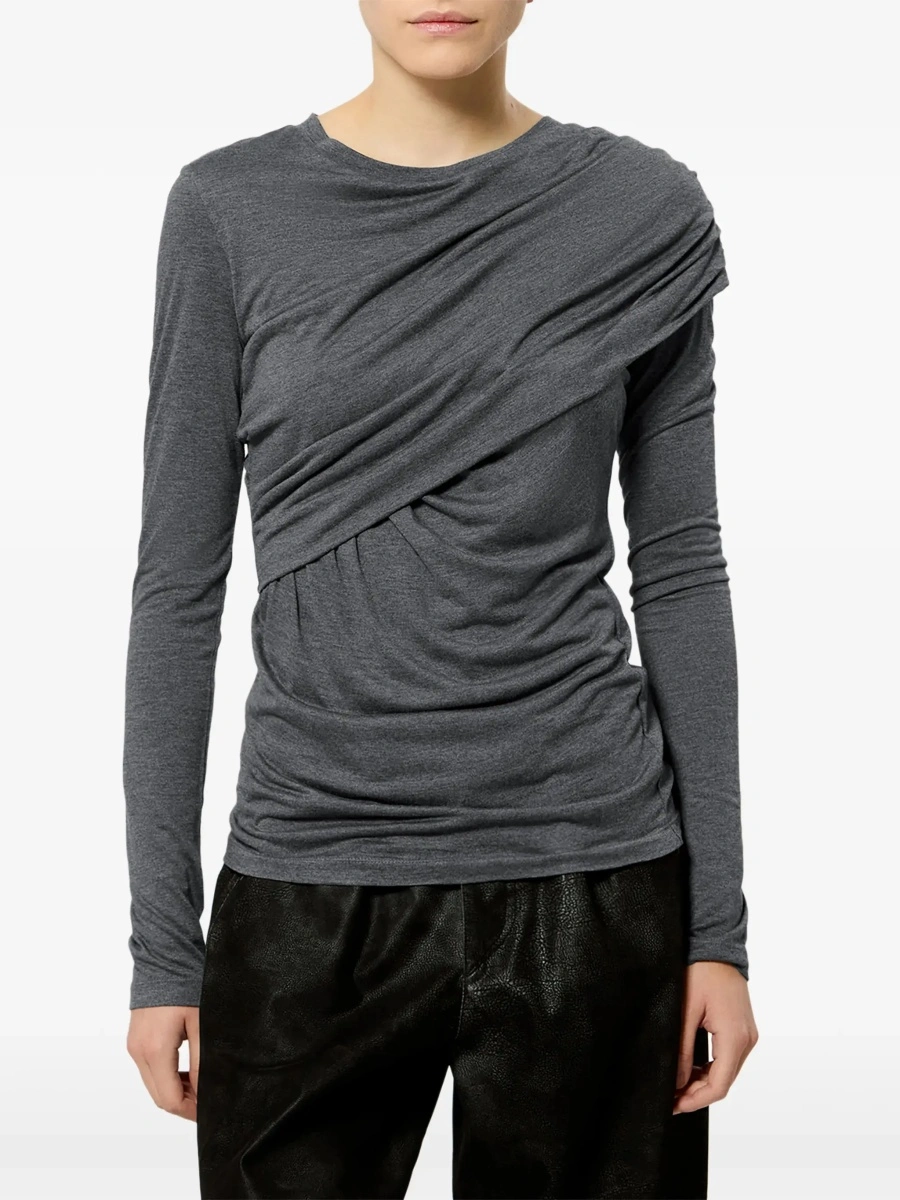 Top Isabel Marant gri din vascoza - Img 5