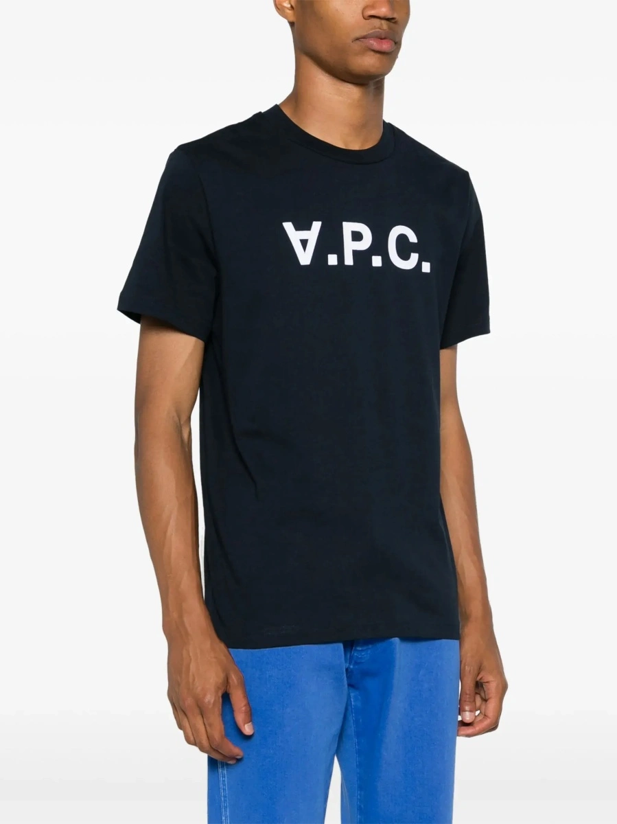 Tricou A.P.C. albastru din bumbac - Img 6