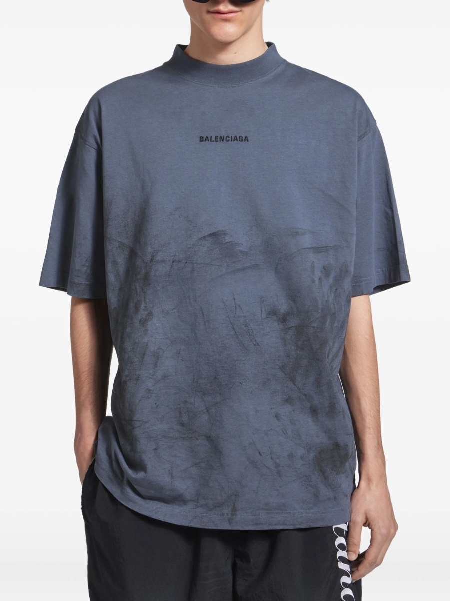Tricou Balenciaga albastru - Img 3