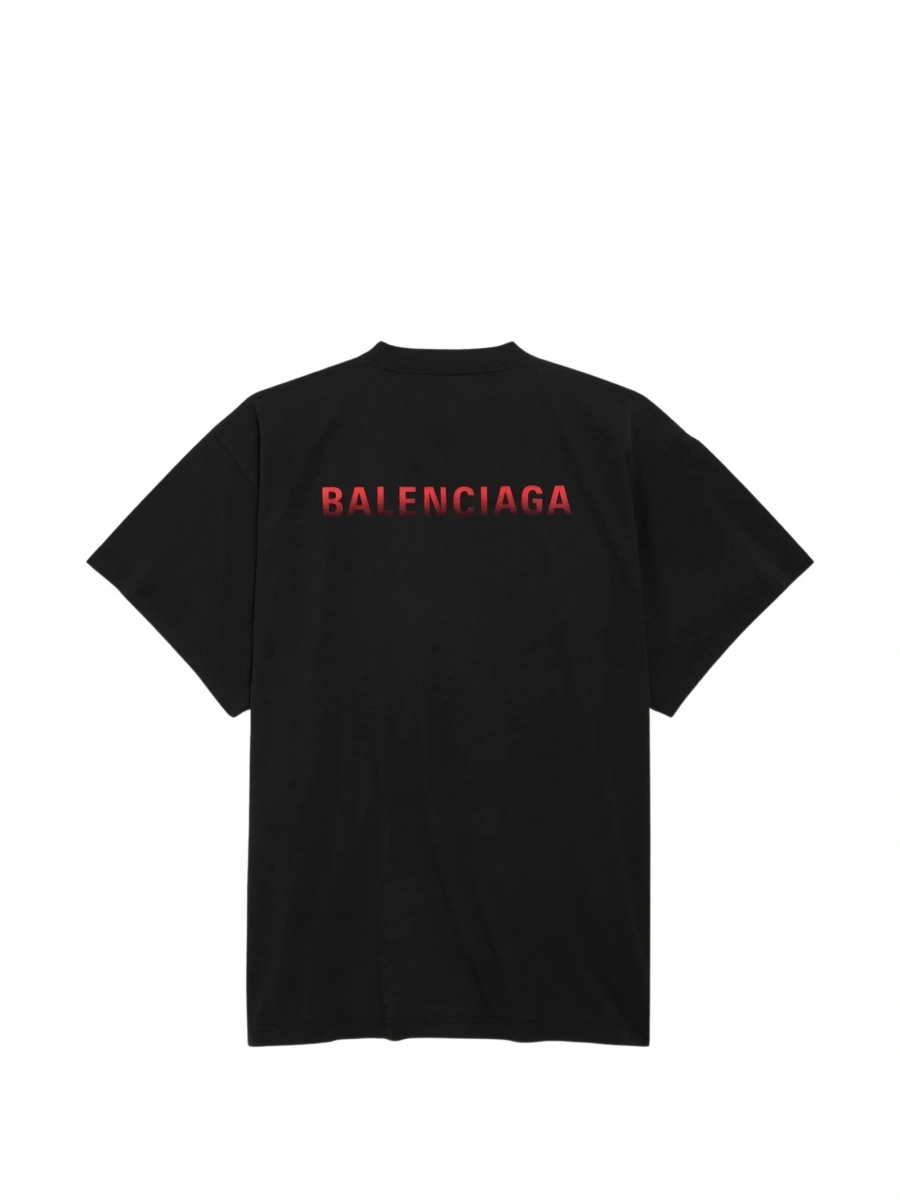 Tricou Balenciaga negru din bumbac - Img 2
