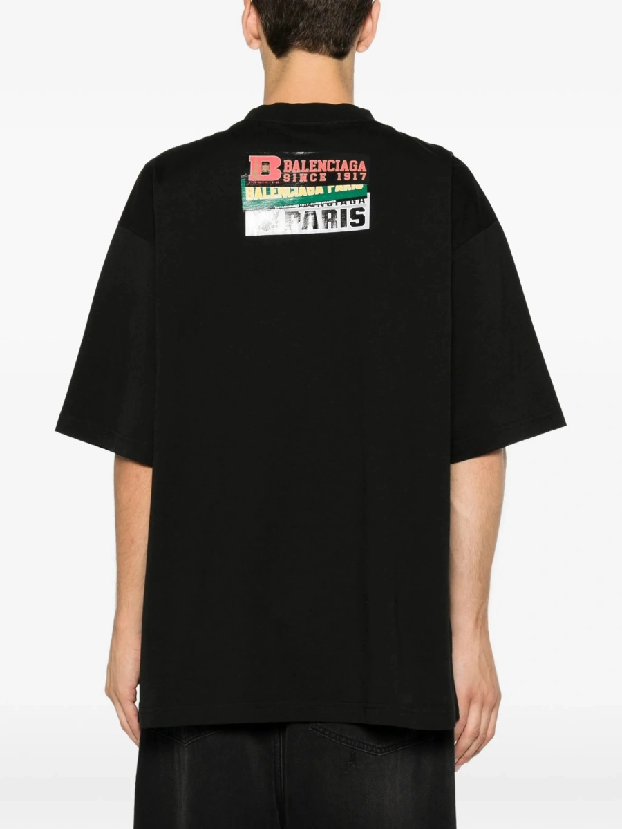 Tricou Balenciaga negru din bumbac - Img 4