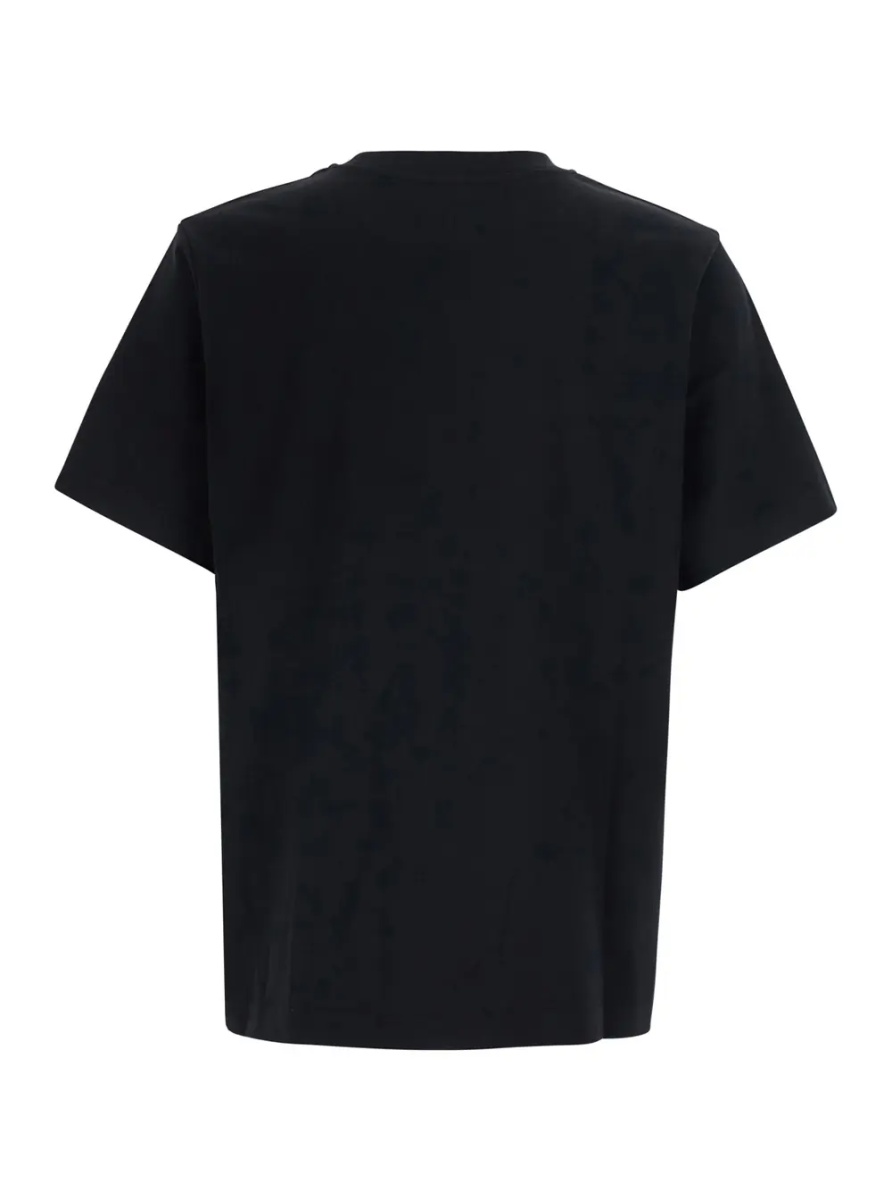 Tricou Black Crew neck T-shirt with logo print on the front in Cotton Men - Img 2