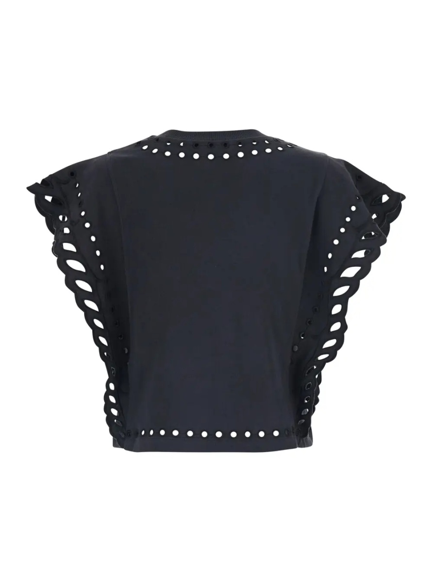 Tricou Black T-Shirt 'Odyle-GC' with Round Neck and Short Sleeves in Cotton for Women - Img 2