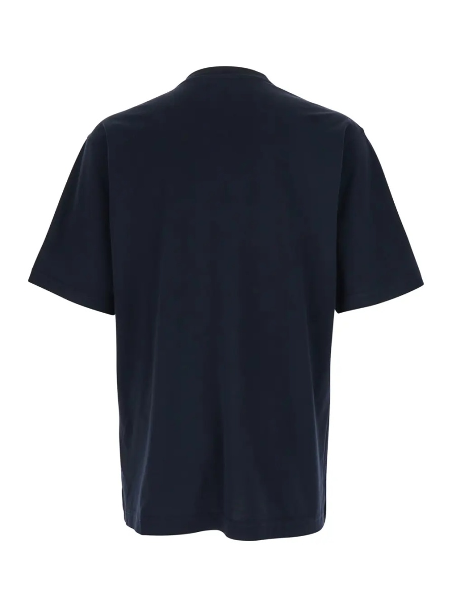 Tricou Blue T-Shirt with Logo Embroidery on the Front for Men - Img 2