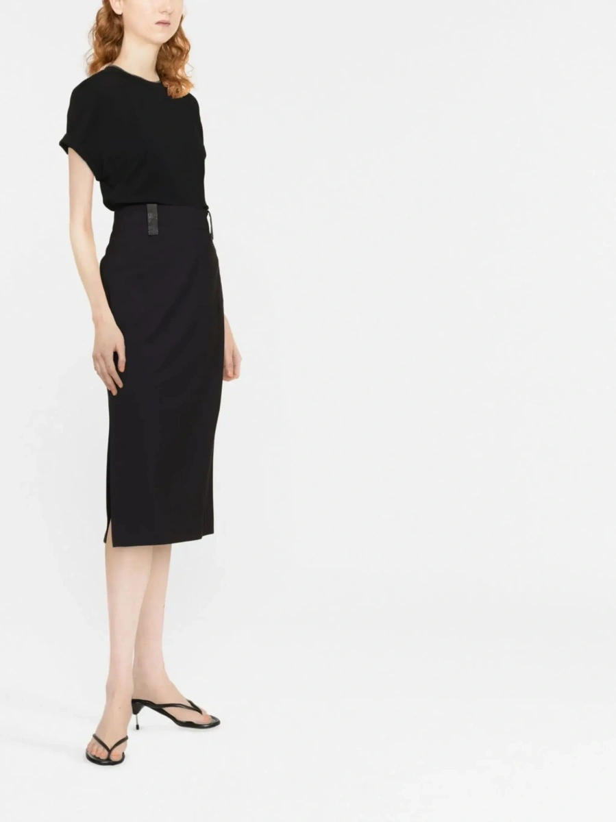 Tricou Brunello Cucinelli negru din bumbac - Img 4