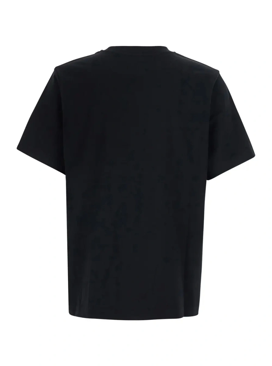 Tricou Casablanca negru din bumbac cu logo imprimat pe piept - Img 2