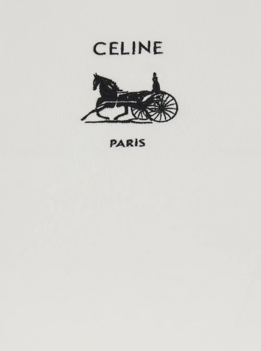 Tricou Céline alb din bumbac - Img 3