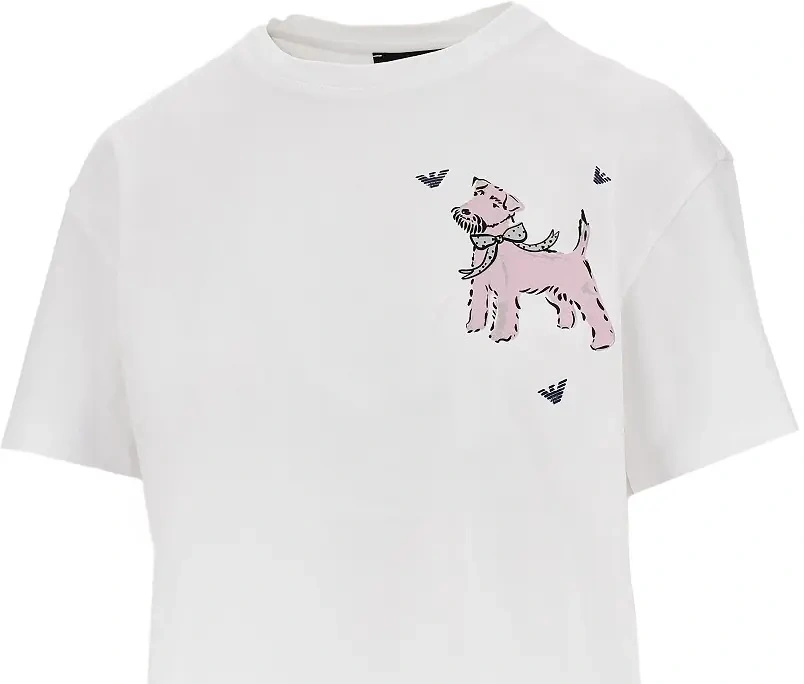 Tricou Emporio Armani alb din jerse - Img 2