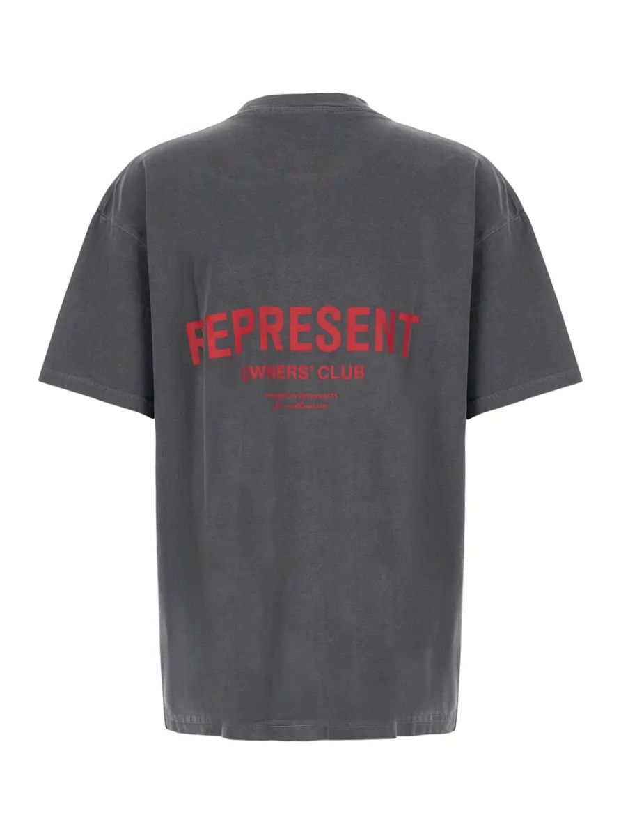 Tricou Faded Black T-Shirt with Logo on the Front and Maxi Logo on the Back in Cotton for Men - Img 2