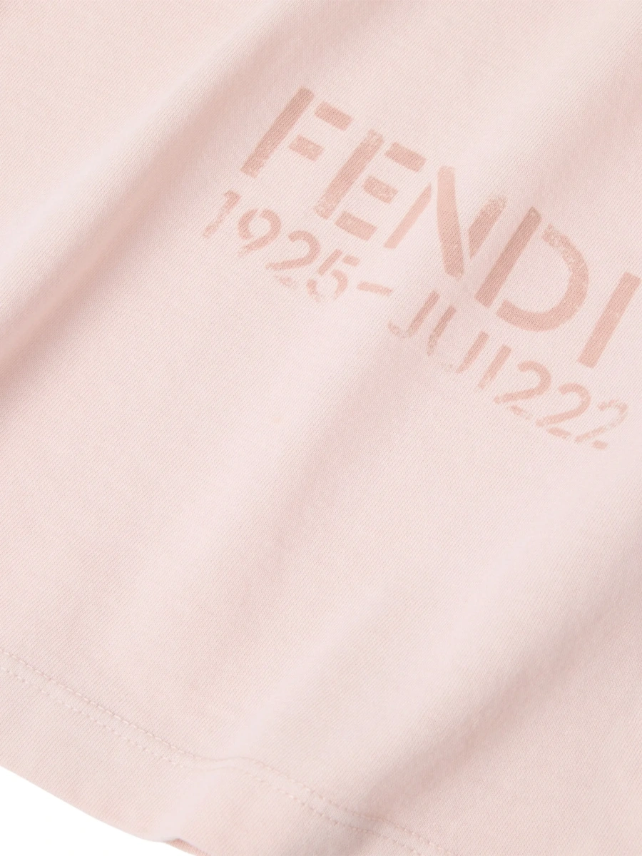 Tricou Fendi roz din bumbac - Img 3