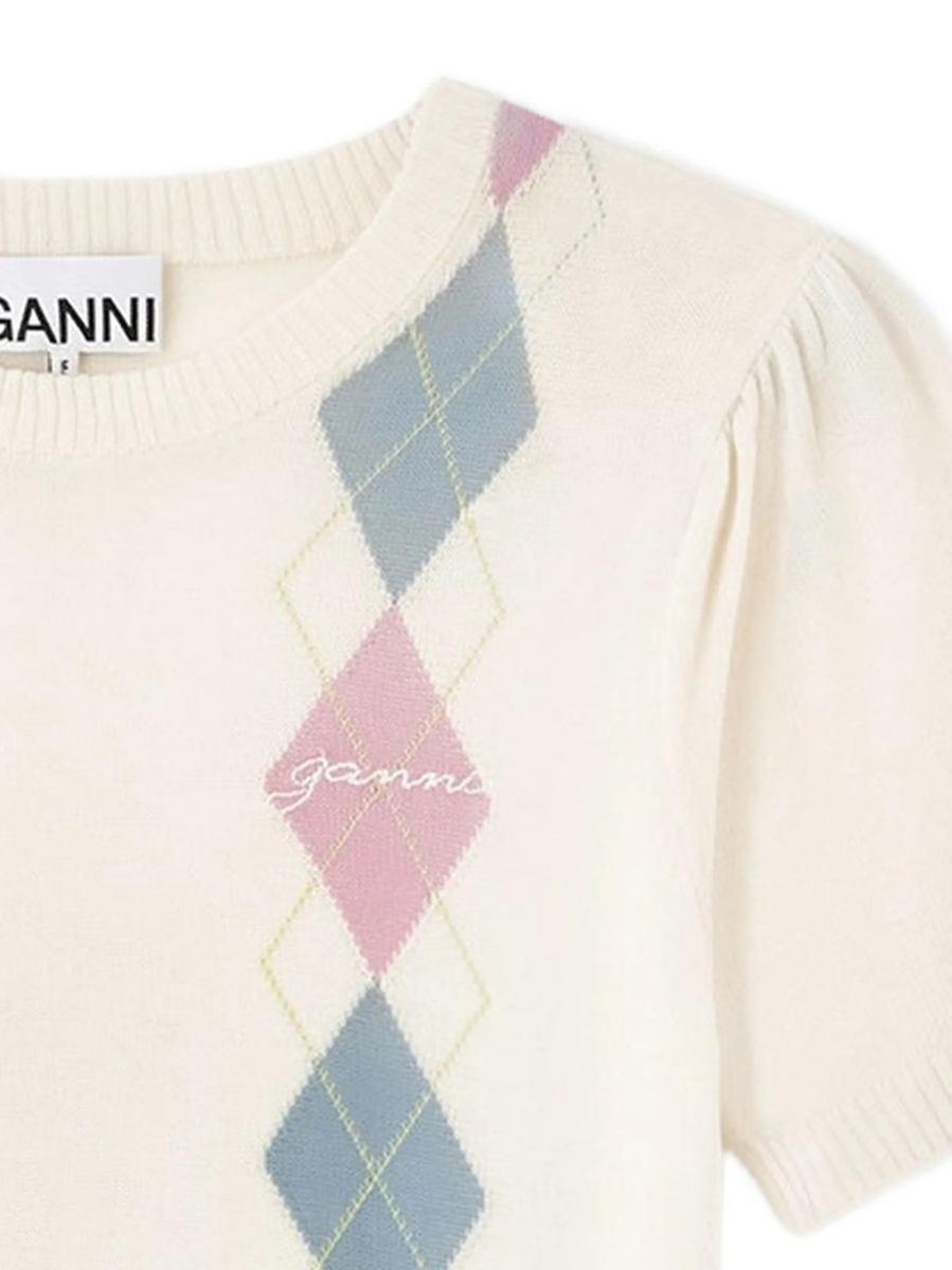 Tricou Ganni alb - Img 2