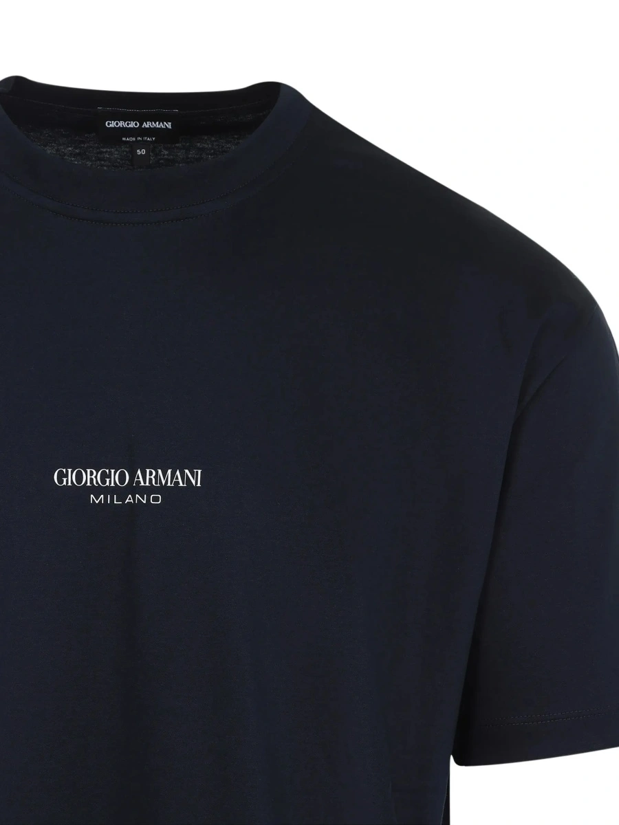 Tricou Giorgio Armani albastru din bumbac - Img 4