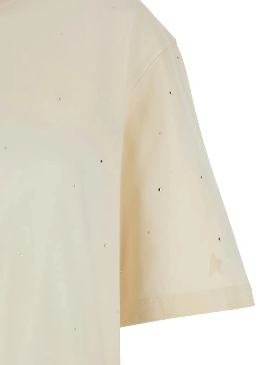 Tricou Golden Goose alb din bumbac - Img 3