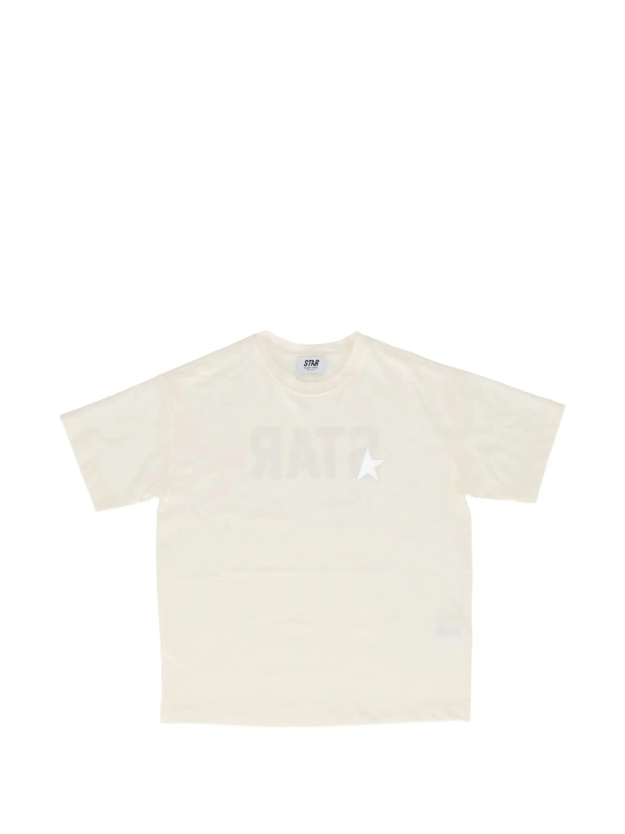 Tricou GOLDEN GOOSE KIDS bej din bumbac - Img 6