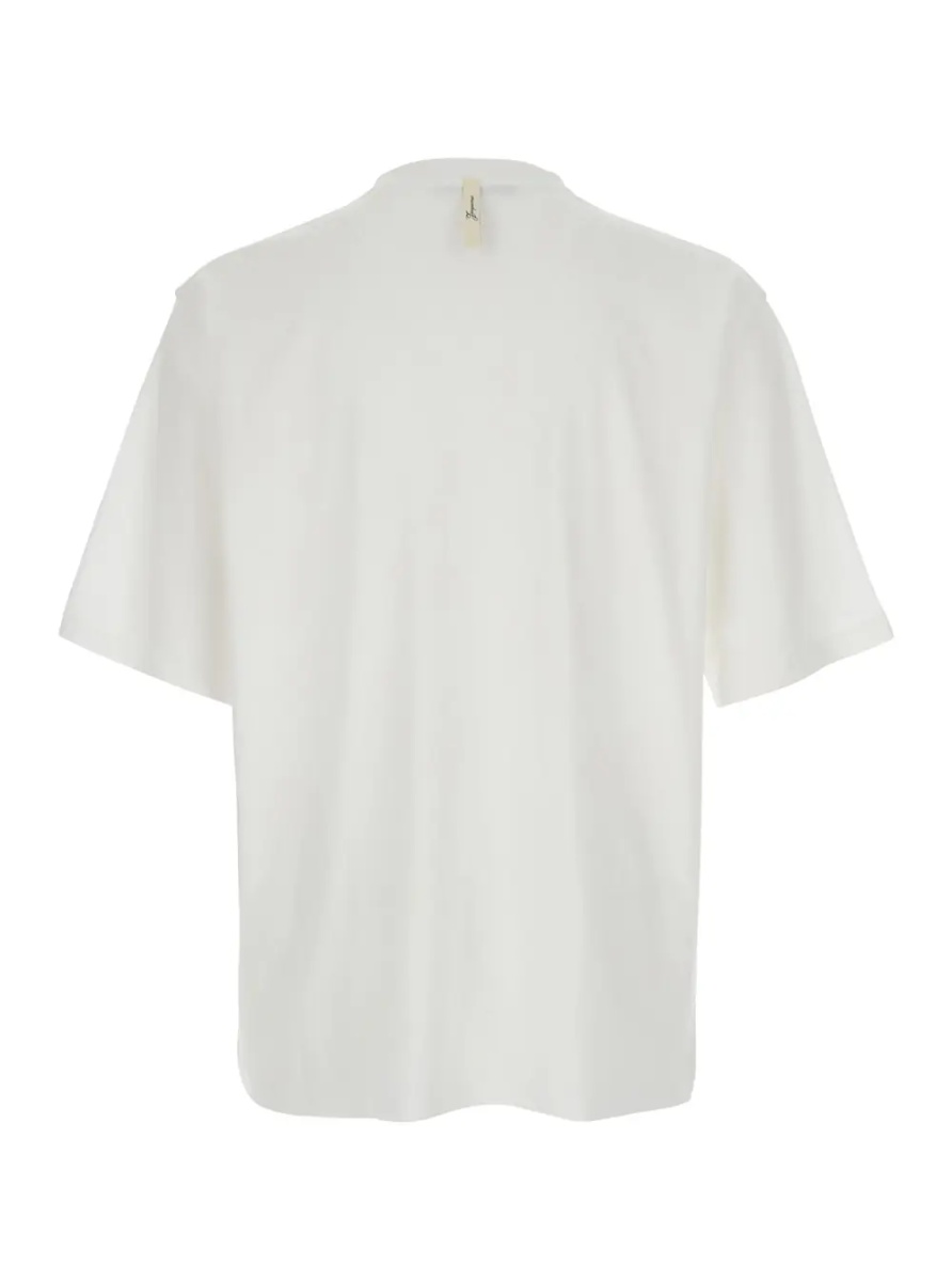 Tricou 'Le T-Shirt Jacquemus' White Crew Neck T-Shirt with Logo Lettering on the Front in Cotton Blend for Men - Img 2