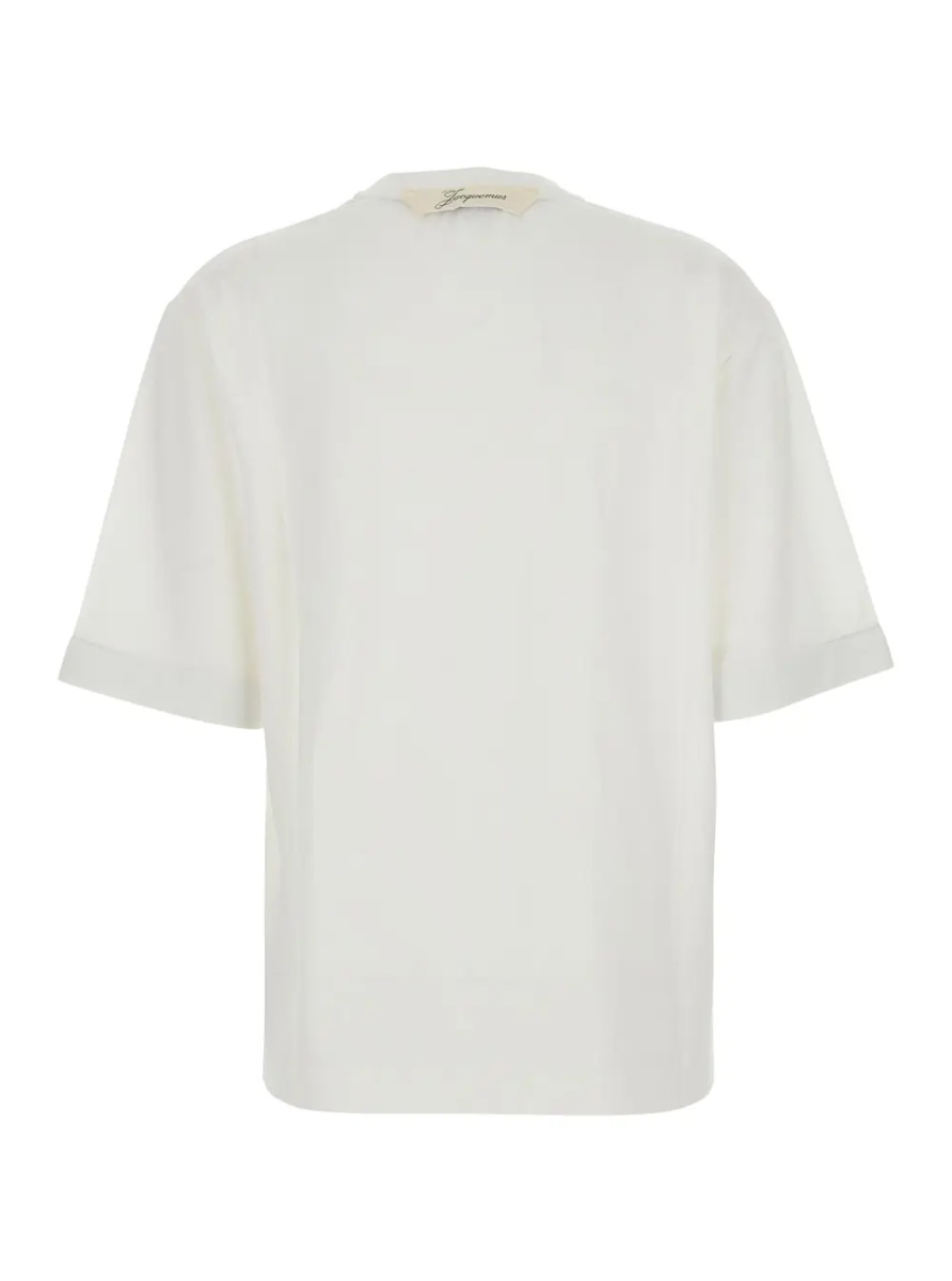 Tricou 'LE TSHIRT VENTADOU' White Crew neck T-shirt with gros grain logo on the back in fabric for women - Img 2