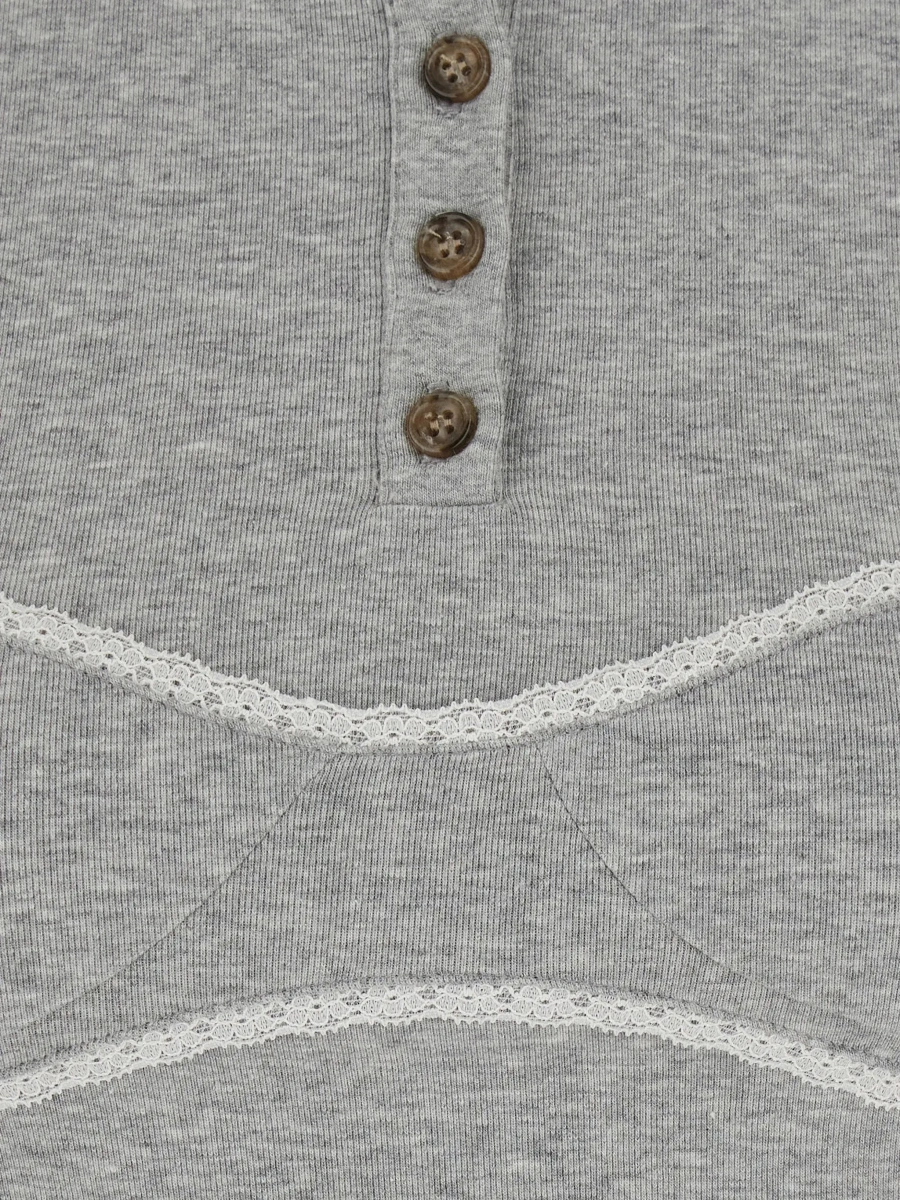 Tricou Markgong gri din bumbac si elastan - Img 5