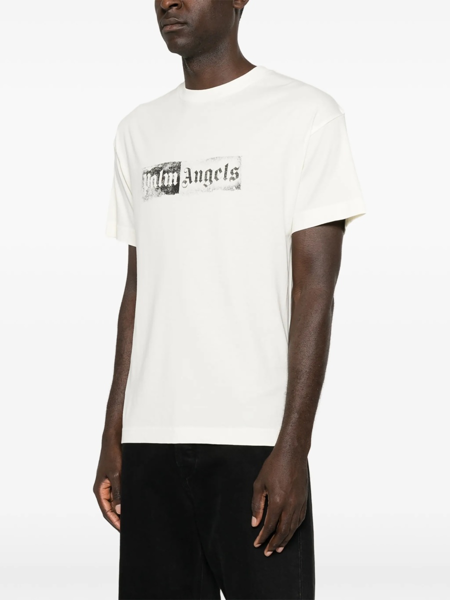 Tricou Palm Angels alb din bumbac - Img 3