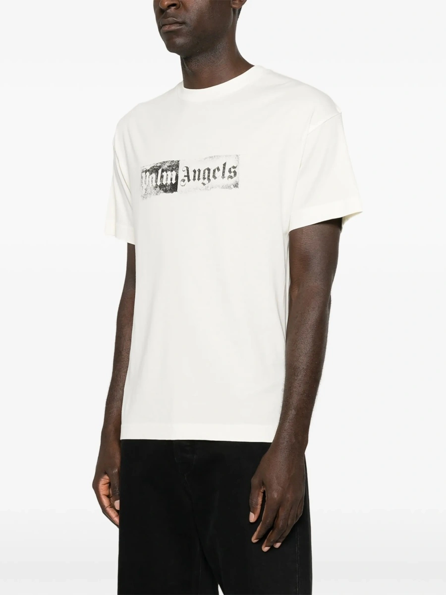 Tricou Palm Angels alb din bumbac - Img 3