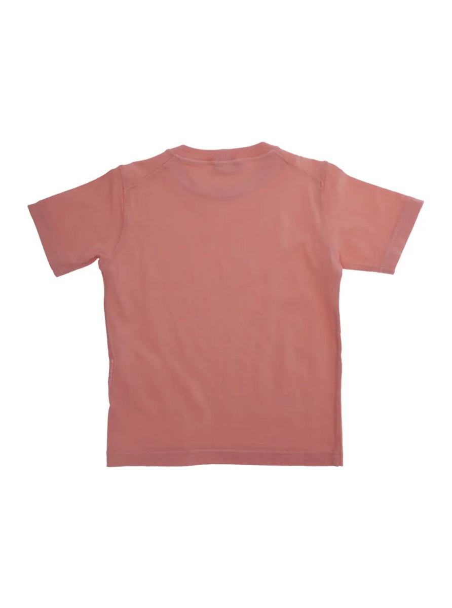 Tricou Pink Crewneck T-Shirt with Logo Patch on the Front in Cotton Boy - Img 2