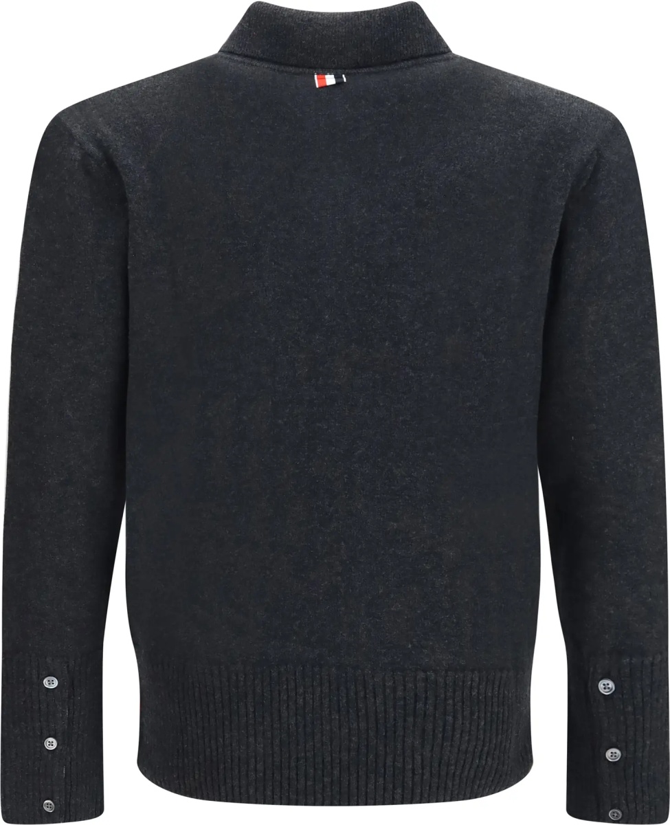 Tricou Polo 4-Bar cable-knit long-sleeve Polo Sweater - Img 2