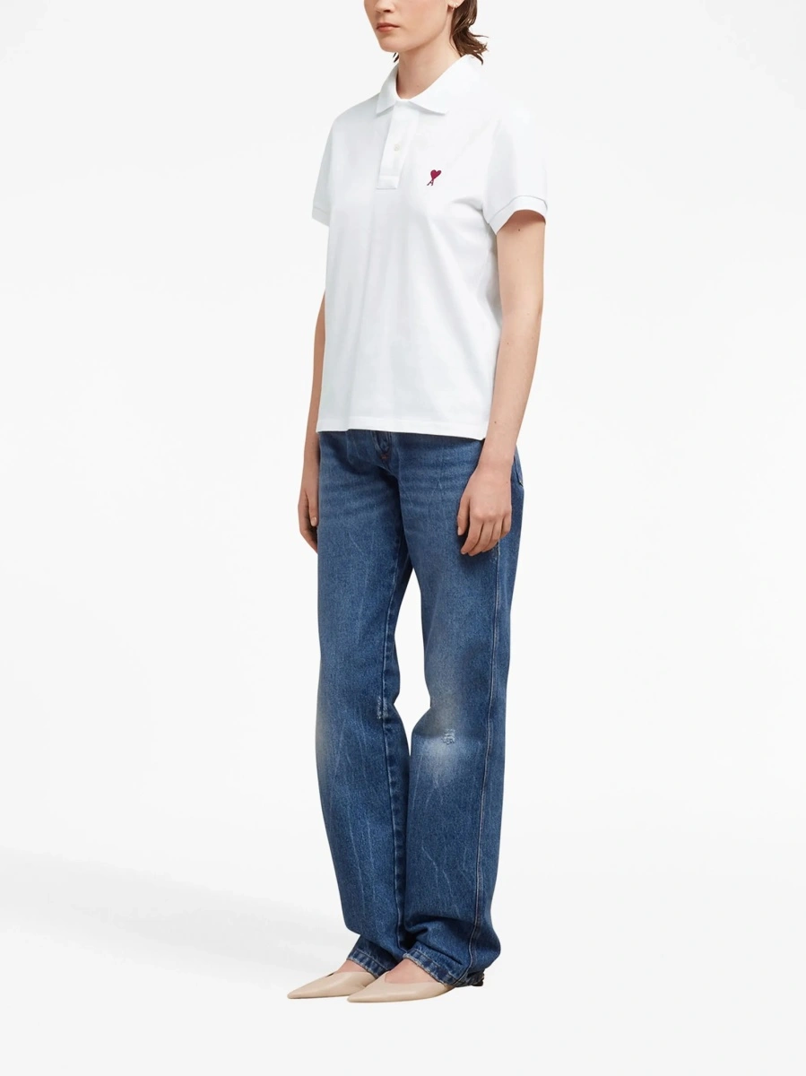 Tricou Polo AMI Paris ami de coeur alb - Img 3