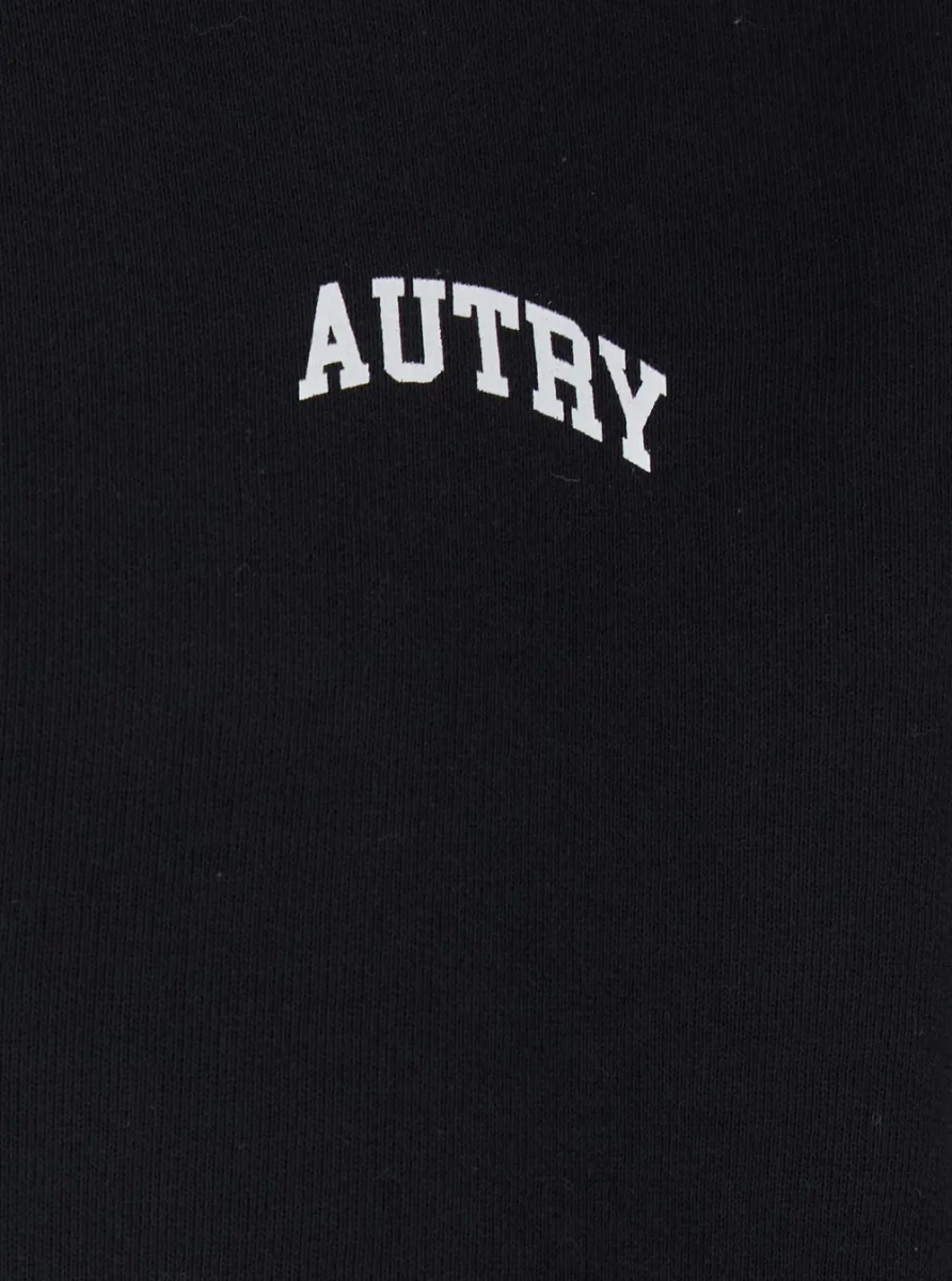 Tricou Polo Black Polo Collar Sweatshirt with Front Logo in Cotton for Men - Img 3