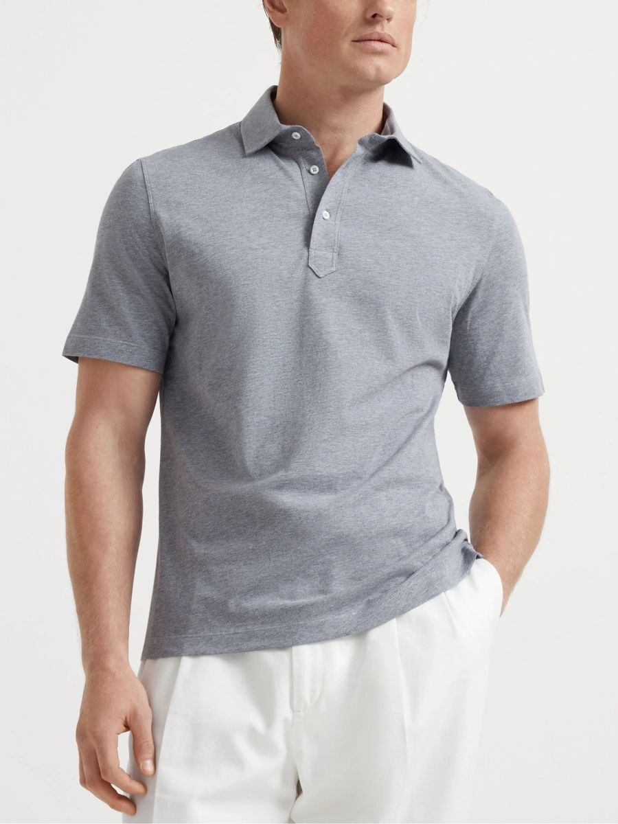 Tricou Polo Brunello Cucinelli gri - Img 3